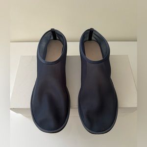 The Row Navy Blue Mesh Sock Slipper Flats Pull On Minimalist Designer Shoes 37 7